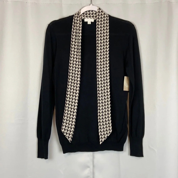 14th & Union Checker Scarf Crew Neck Top NWT - Picture 1 of 4